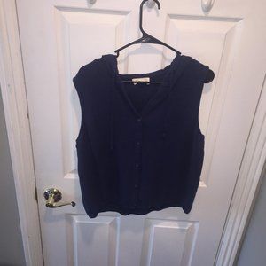 Cloth & Stone Sleeveless Hooded Top Sz L